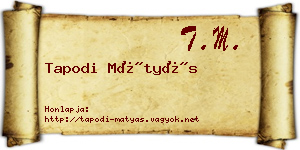Tapodi Mátyás névjegykártya