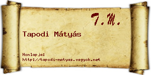 Tapodi Mátyás névjegykártya