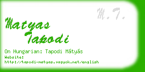 matyas tapodi business card